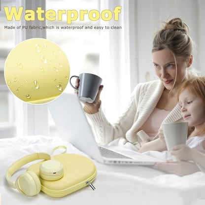 Ginsco Case Compatible with Sony WH-CH520 Wireless Headphones Bluetooth On-Ear Headset with Microphone, with JBL Tune 510BT/520BT/500BT Ultra-Slim Hard Shell Case for On Ear Headphones (Butter Yellow) - color: Butter Yellow