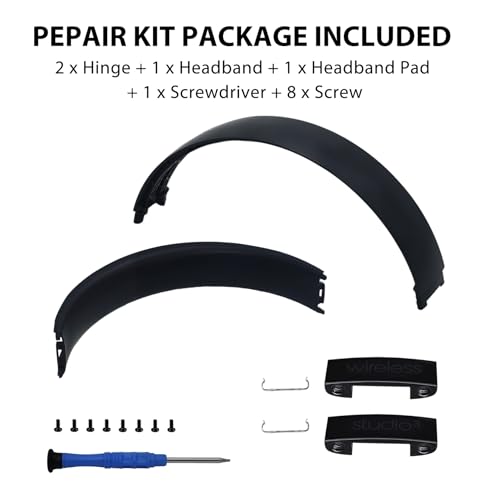 Studio3 Headband & Hinge & Cushion for Beats Studio 3 Headphone,Matte Black - color: Matte Black