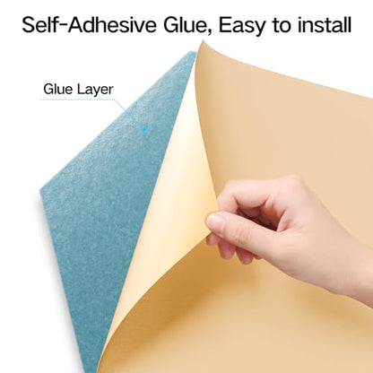 12 Pack Self-Adhesive Acoustic Panels 12" X 10" X 0.4" - Sound Proof Foam Panels with High Density, Y-Lined Design, Flame Resistant, Absorb Noise and Eliminate Echoes(Light Blue) - color: Light Blue, size: Y-Cut Hexagon 12 Pack