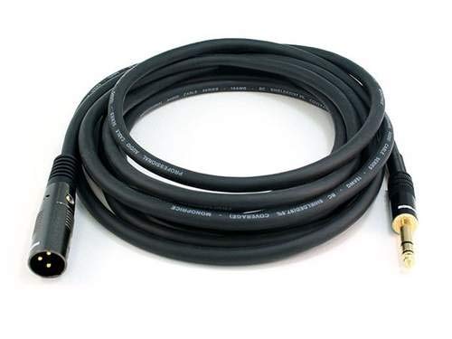Monoprice XLR Male to 1/4-Inch TRS Male Cable - 25 Feet - Black, 16AWG, Gold Plated - Premier Series - size: 25 feet