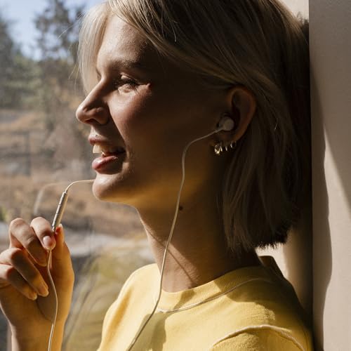 Sudio V3 Essential Wired Earbuds | in Ear Headphones with Cable and USB-C Connector | Tangle-Resistant Braided Cable | Built-in Microphone | IPX4 Water Resistant | No Charging Needed | (White) - color: White