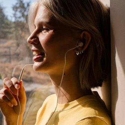 Sudio V3 Essential Wired Earbuds | in Ear Headphones with Cable and USB-C Connector | Tangle-Resistant Braided Cable | Built-in Microphone | IPX4 Water Resistant | No Charging Needed | (White) - color: White