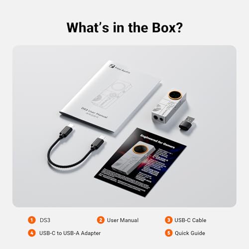 Fosi Audio DS3 USB-C DAC HiFi Amp Dongle, Portable Headphone Amplifier with 7.1 Spatial Audio, ES9039Q2M XMOS Powered, DSD512, 3.5mm Single 4.4mm Balanced for PC/Phone/ PS5/ Switch Silver - color: Silver