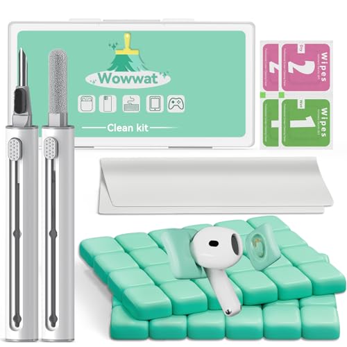 for AirPods Cleaning Kit with Cleaner Pen&Cleaning Putt-Green | 48 Pack Multifunction Deep Cleaner Tool Headphones for Airpods Pro 4 3 2 1 Generation Phone Charging Port,Earbuds - color: GREEN