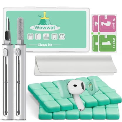 for AirPods Cleaning Kit with Cleaner Pen&Cleaning Putt-Green | 48 Pack Multifunction Deep Cleaner Tool Headphones for Airpods Pro 4 3 2 1 Generation Phone Charging Port,Earbuds - color: GREEN