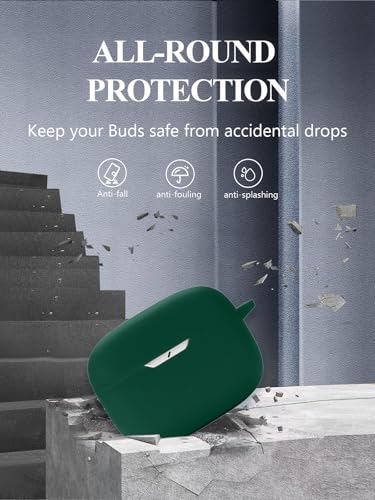 Case for JBL Vibe Beam 2/Vibe Beam - True Wireless Noise Cancelling Earbuds, Soft Silicone Protective Portable Scratch Shock Resistant Shell with Cleaner Kit & Carabiner & Lanyard，Green - color: GREEN