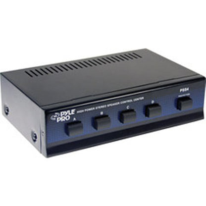 Pyle 4-Channel High Power Stereo Speaker Selector - A/B/C/D | For Multi-Channel High-Power Amp Installations - Supports up to 4 Pairs of Switched Speakers - PSS4