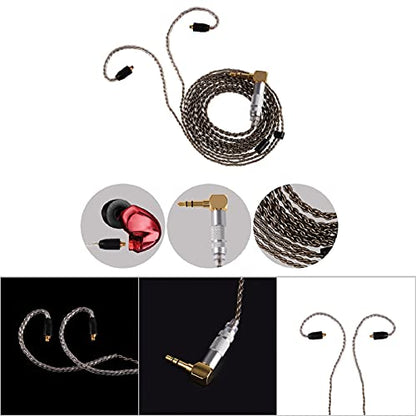 MMCX Connector Silver Plated Pure Copper Earphone Cable for SE215 SE535 SE846, Replacement Detachable Headphone Cable with 3.5mm Plug for High - Fidelity Audio (Black Elbow) - size: black elbow