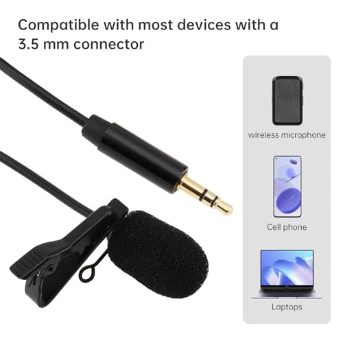 Lavalier Microphone Fit for DJI Mic 2 Rode Wireless Pro Wireless GO 2, Omnidirectional Lav Lapel Wearable Mic(1)