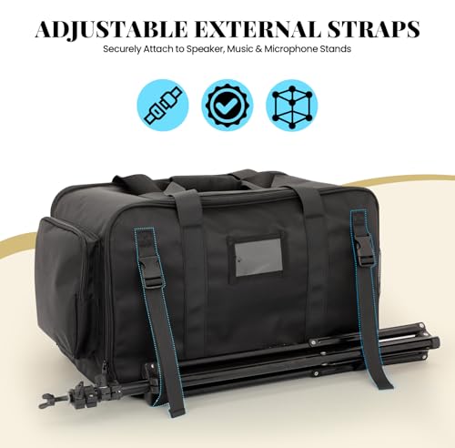 Speaker Carrying Case for QSC K8/K8.2, Padded Portable Tote Bag | Thickened Sponge for Compact 8" Speaker Cabinets, Stores Microphone, Cable, Adapter for Gig, Band, Rehearsal, Bag Only