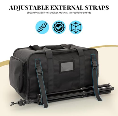 Speaker Carrying Case for QSC K8/K8.2, Padded Portable Tote Bag | Thickened Sponge for Compact 8" Speaker Cabinets, Stores Microphone, Cable, Adapter for Gig, Band, Rehearsal, Bag Only