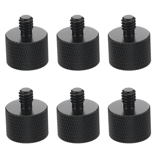 STOBAZA 6 Pcs 5/8 to 1/4 Mic Stand Screw Adapter Thread Converter Set for Microphone and Tripod Mounts, Multipurpose Mounting Accessories for Audio Equipment