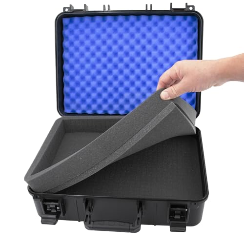 CASEMATIX Wireless Microphone Case for 12 Mics – Customizable Hard Shell Mic Case with Diced Foam – Fits Handheld Wireless Mic Systems – Compatible with Shure, Sennheiser, AKG, Audio Technica
