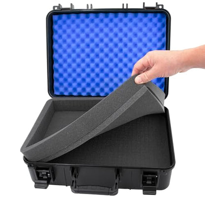 CASEMATIX Wireless Microphone Case for 12 Mics – Customizable Hard Shell Mic Case with Diced Foam – Fits Handheld Wireless Mic Systems – Compatible with Shure, Sennheiser, AKG, Audio Technica