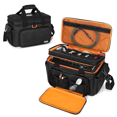 Carry Bag Compatible with Behringer X-AIR Series Mixers XR12, XR16, XR18 | Mixer Double Layer DJ Gig Bag, with Multiple Pockets for Accessories, Audio Case with Shoulder Strap, Padded, Black