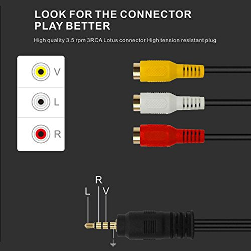 QiCheng&LYS 3.5mm to RCA Audio Extension Cable,Gold Plated 3.5mm Male to 3RCA Female Stereo Audio Cable for Smartphones,MP3, Tablets,Speakers,Home Theater - 3.5 to 3RCA 25cm - size: 3.5mm to 3RCA 0.25m