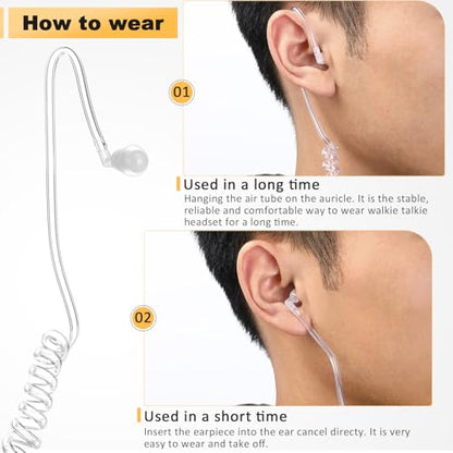 Weewooday 20 Pack Walkie Talkies Earpiece with Mic Radio 2 Pin Acoustic Tube Headset Earpiece Compatible with Baofeng UV-5R Retevis H-777 RT1 RT21 RT22 Arcshell AR-5 2 Way Radio