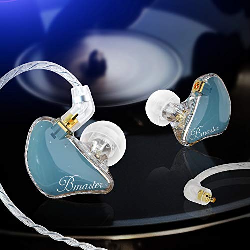 BASN Bmaster Triple Drivers in Ear Monitor Headphone with Two Detachable Cables Fit in Ear Suitable for Audio Engineer, Musician (Blue) - color: Blue