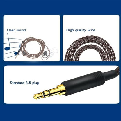 2 Pin 0.78mm Earphone Upgrade Cable, Bluetooth Free Wired Earbuds Cable with 3.5mm Plug, OFC Free Clear Sound Replacement for AS12 AS16 ZSX ZSN ZS10 Pro