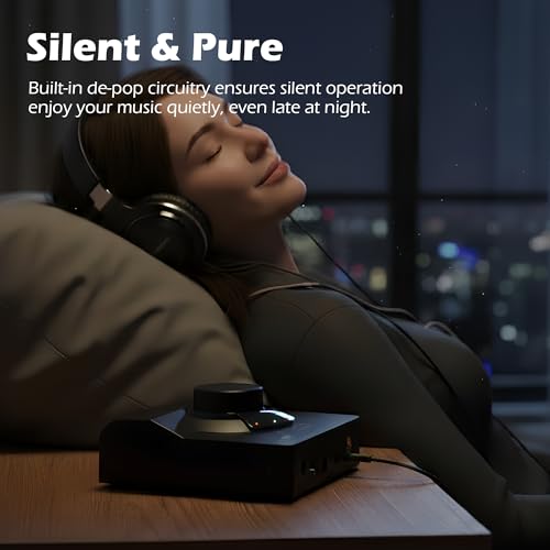 H1 DAC Amp, Digital to Analog Headphone Amp for PC, 3.5MM/6.35MM/Mic/EQ Optical/Coaxial/RCA Outputs with Treble & Bass Switch, Mini USB HiFi Headphone Amplifier for Mac PS5 Home Stereo