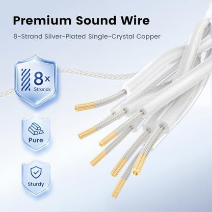 VUM USB-C to 3.5mm Headphone Jack Hi-Res DAC & AMP Dual Chip Audio Adapter | 32-bit/384kHz DAC,5N OCC Silver Plated Cable,24K Gold-Plated Connector,CX31993 & MAX97220 Chipset,TRRS HD Mic Input Supported