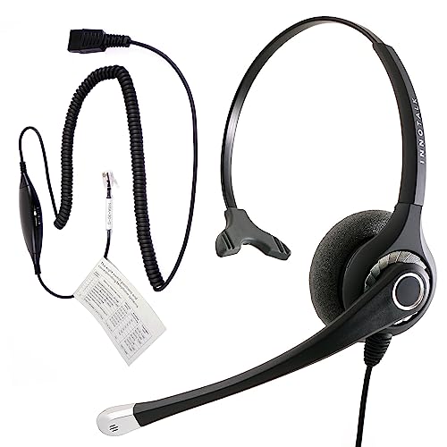 Desk Phone Headset - Superb Sound Professional Monaural Corded Phone Headset Compatible with Polycom, Cisco,Avaya/Lucent, Nortel,Polycom,Samsung,Mitel and Most IP Phones
