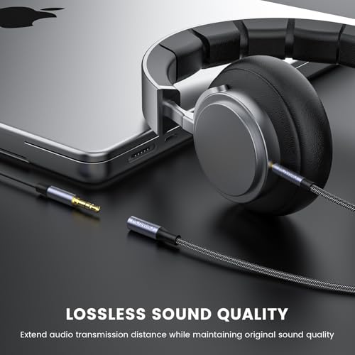 MOSWAG 2.5mm Male to 3.5mm Female,2.5mm Male to 1/8inch 3.5mm Female Stereo | Audio Jack Adapter Cable for Headphones, Amplifier, 3 Poles Balanced to Stereo Plug Gold-Plated Converter - size: 3.28FT/1Meter