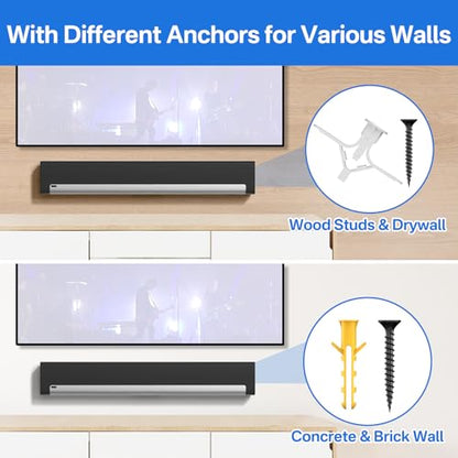 notiela Heavy-Duty Soundbar Wall Mount for Sonos Playbar Wall Mount Bracket for Space Saving - Durable Metal Mounting Bracket for Sonos Playbar Mount Under or Above TV Easy to Install - style: Heavy-duty Mount for Sonos Playbar