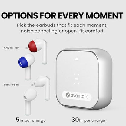 Avantree Voyager & Avantalk Infinity - Bluetooth 5.4 Airplane Adapter with OLED Screen for Headphones & 2 Pairs Bluetooth 5.3 Headphones with Qualcomm aptX Adaptive