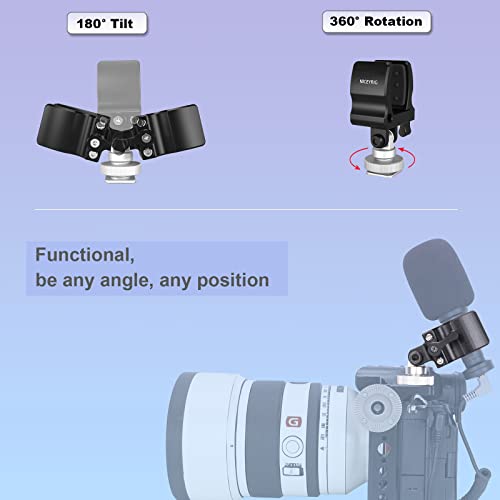 NICEYRIG Shock-proof Shotgun Microphone Holder with 18.5-35 mm Adjustable Clamp, Microphone LED Flashlight Aluminum Holder for Camera, Cage Rig, Tripod - 549