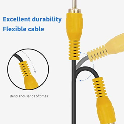 Duttek 90 Degree RCA Video Extension Cable - 6in/15cm, Right Angle RCA Male to Male, 2 Pack with 24K Gold-Plated Connectors for Amplifiers, Home Theater and DVD - size: 6in/15cm, style: 90 Degree RCA Male to Male