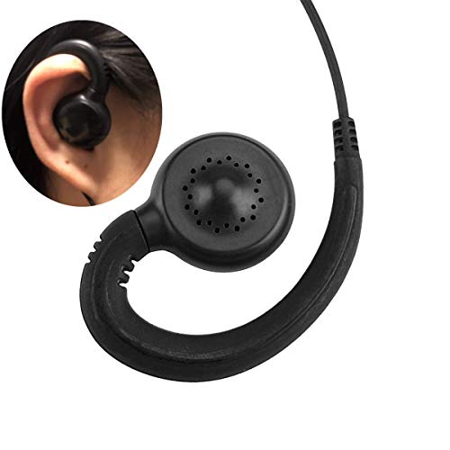 Translucent Acoustic Tube Earpiece PTT/Mic Compatible with Motorola SL300 SL3500e TLK100 SL7550 SL7550e SL7580 Walkie Talkie (Compatible with SL300-C Style)