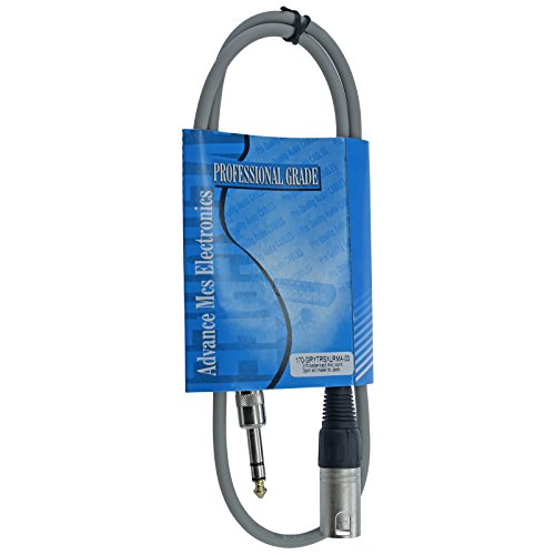 1/4" TRS to 3 Pin XLR Male Pro Audio Patch Cable Balanced and Shielded (3 Foot Feet ft Long, Gray) - color: Gray, size: 3 ft long