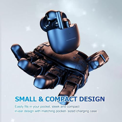 True Wireless Earbuds Bluetooth 5.3 with Microphone for Working Out Noise Canceling Blue Tooth Ear Buds Deep Bass TWS Wireless Earphones with Charging Case in Ear Headphone for iPhone Android Black - color: Black