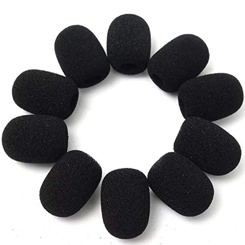 100Pcs Microphone Headset Grill Windshield Sponge Foam Black Mic Cover 30mmx8mm