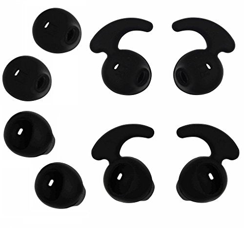 Ear Tips Compatible with Samsung Earbuds, 4 Pair Black Anti-Slip Silicone Replacement Ear Tips for Galaxy S7edge S7 S6edge, Samsung Level U EO-BG920 Bluetooth Earphone (Black 2+2 Pair) - color: Black-2+2Pair
