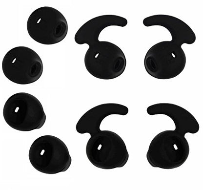 Ear Tips Compatible with Samsung Earbuds, 4 Pair Black Anti-Slip Silicone Replacement Ear Tips for Galaxy S7edge S7 S6edge, Samsung Level U EO-BG920 Bluetooth Earphone (Black 2+2 Pair) - color: Black-2+2Pair