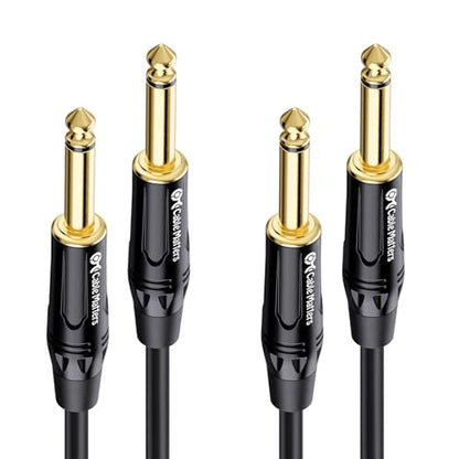 Cable Matters 2-Pack 1/4 Inch TS to TS Guitar Cable, 10ft - size: 10 ft, style: Regular