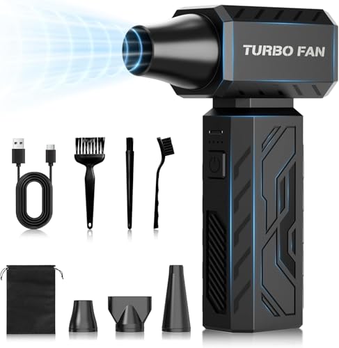 Compressed Air Duster, 390000RPM Powerful Electric Air Duster, 100-Gear Stepless Adjustable Cordless Air Blower with Brushless Motor, Upgraded Mini Blower for Keyboard Computer Car Home Cleaning