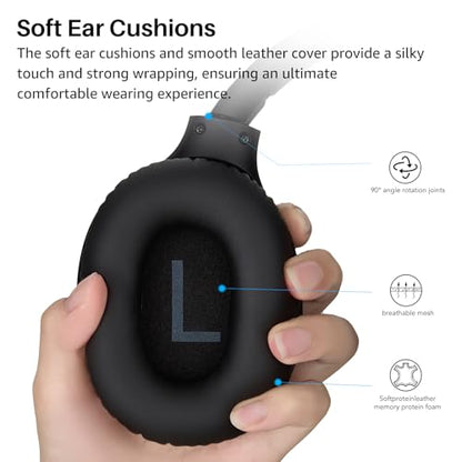 TOZO HA1 70H Over Ear Wireless Headphones Bluetooth 5.4 Foldable Headset | Deep Bass Stereo Sound, 32 Custom EQ Modes, Control Via Button, 78ms Low-Latency, Clear Call, Ideal For Travel Daily Use - color: Black