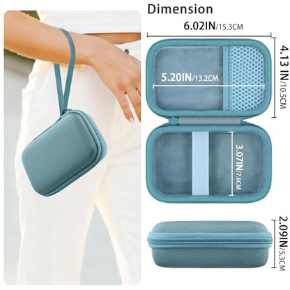 for JBL Go 5/4/3 Ultra Portable Speaker Hard Travel Case, Teal | Protective Storage Bag with Mesh Pocket & Hand Strap, Shockproof EVA Carrying Box, Soft Lining - color: Teal Case