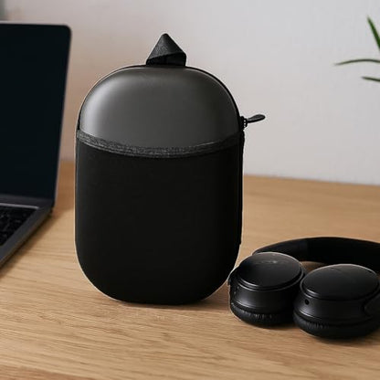Headphones Case Compatible with Bose QC45/QC35/QC25/QC15/Ultra Gaming Headset, PU Hard Shell Travel Case with Cable Storage, Black