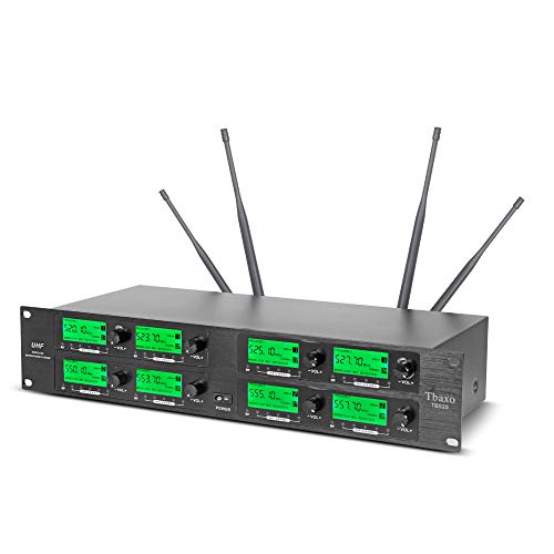 Wireless Microphone System UHF 8 Channel 8 Lavalier Bodypacks 8 Lapel Mic 8 Headsets for Karaoke System Church Speaking Conference Wedding Party 3 Year Warranty