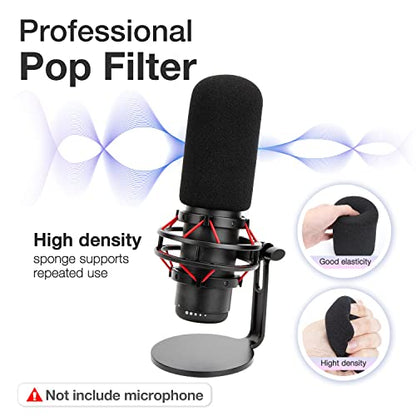 SUNMON Mic Pop Filter for HyperX QuadCast 2S, Foam Cover for QuadCast