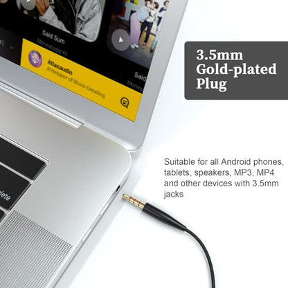 Replacement Audio Aux Cable Cord, 3.5mm to 2.5mm Wire Compatible with Bose QuietComfort QC25 QC35 QC35II QC45 NC700 On-Ear 2 OE2 OE2i Soundlink Soundtrue Headphones, Volume Control and inline Mic