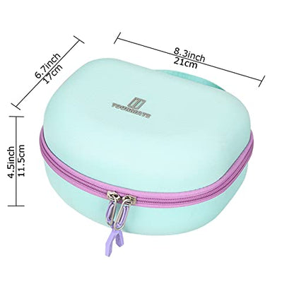 Tourmate Hard Travel Case for Riwbox CT-7 CT-7S / iClever HS01 / FosPower Cat Ear LED Light Kids Wireless Headphones, Protective Carrying Storage Bag (Purple&Green Box for Sale) - color: Purple&Green
