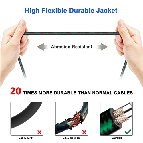 XLR Male to 1/4 Cable 20ft 2 Pack Balance 6.35mm TRS Plug to 3-pin Cannon Mic Cable 6 Meter - color: Green TRS to XLR male, size: 20ft-2Pk