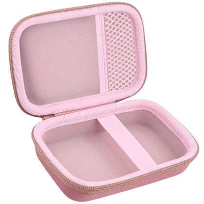 for JBL Go 5/4/3 Ultra Portable Speaker Hard Travel Case, Pink | Protective Storage Bag with Mesh Pocket & Hand Strap, Shockproof EVA Carrying Box, Soft Lining - color: Pink Case