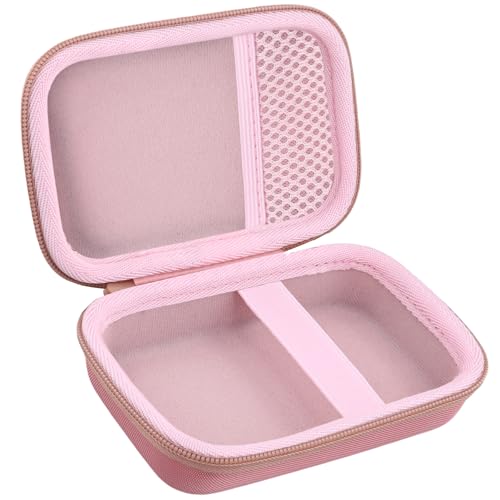 for JBL Go 5/4/3 Ultra Portable Speaker Hard Travel Case, Pink | Protective Storage Bag with Mesh Pocket & Hand Strap, Shockproof EVA Carrying Box, Soft Lining - color: Pink Case