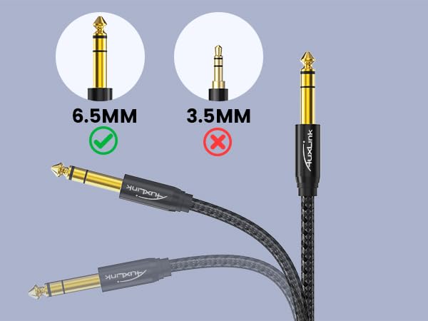 XLR Female to 1/4 Cable 6ft 2 Pack, Balanced TRS to 6.35mm Gold-Plated Connectors Nylon Braided, Quarter Inch to XLR Female Cable - size: XLR Female 6ft 2pack